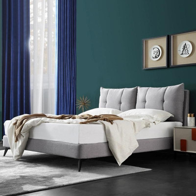 Doppel Hotel Bett Betten Beige 180x200 Schlofzëmmer Lieder Polster Design