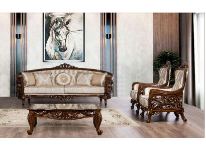 Garnitur Grupp Sofagarnitur 3+1+1 Sëtz Sofa Fauteuil Sofas Stoff Wunnzëmmer 3tlg