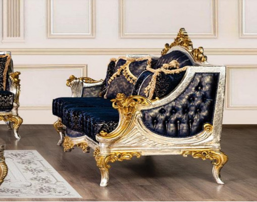 Gruppenset Sofagarnitur 3+1+1 Sëtzer 3tlg. Miwwelen Sofas Fauteuil Luxus Sëtz Barock