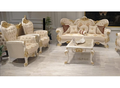 Sofas Garnitur Sofagarnitur 3+1+1 Sëtzer Fauteuil Sofa Set Grupp Luxus Stoff Nei