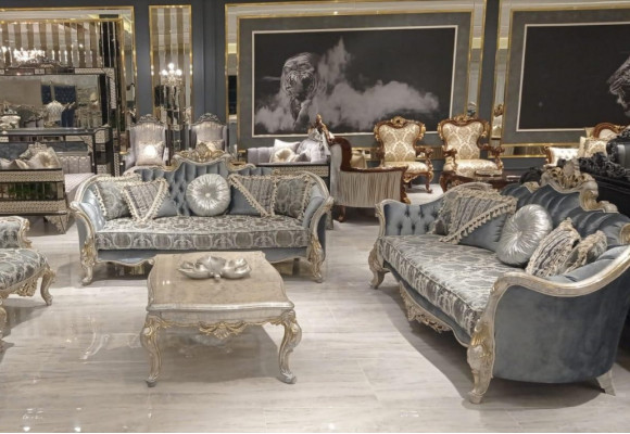 Grupp Sofagarnitur 3+3 Sëtzer Luxus Sofa Fautteuil Sofas Stoff Klassesch Set Nei