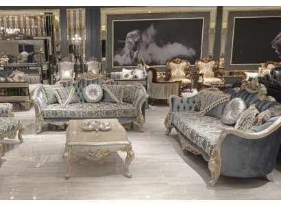 Grupp Sofagarnitur 3+3 Sëtzer Luxus Sofa Fautteuil Sofas Stoff Klassesch Set Nei