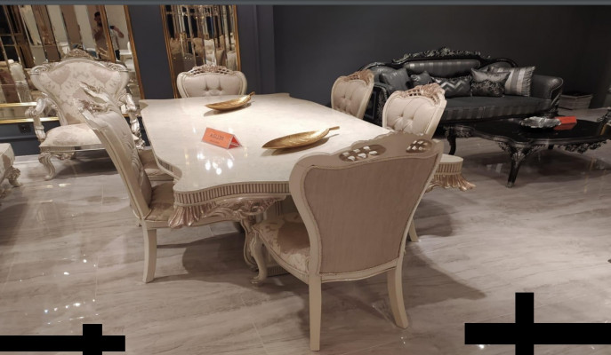Luxus Iesszëmmer Iessdësch Stull Iess Grupp Garnitur Set Holz Dësch Dëscher Still
