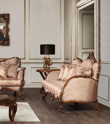 Luxus Sofagarnitur 3+3 Sëtz Garnitur Stoff Sofa Couch Sofas Wunnzëmmer Miwwelen