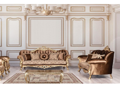 Sofagarnitur 3+3 Sëtzer Luxus Garnitur Sofa Sofas Set Barock Wunnzëmmer