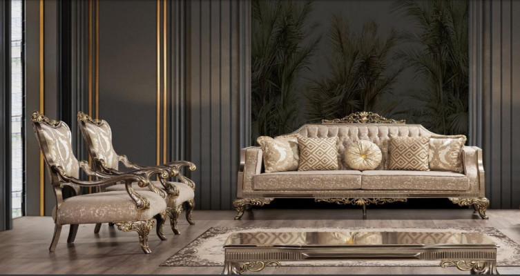 Sofa-Suite 3+1+1 Sëtzer Sofa Sofas Still Stoff Garnitur Luxus Set Wunnzëmmer