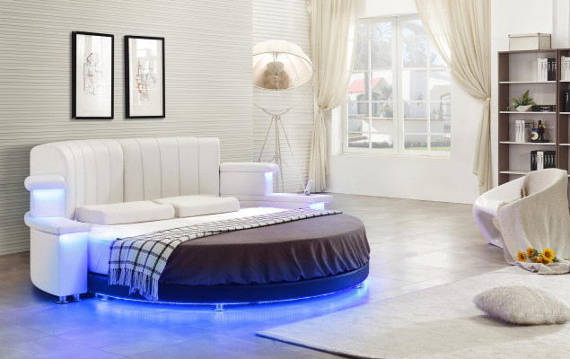 Ronn Bett Miwwelen Polster Better Schlofzëmmer Miwwelen Liederbett LED