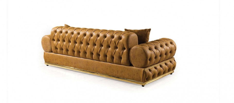 Luxus Garnitur Chesterfield Sofagarnitur 3+3 Sëtzer Sofa Fauteuil Sofas Lieder 2tlg