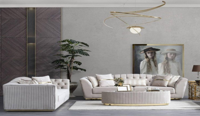 Luxus Sofa Garnitur 3+3 Sëtzer Garnitur Sofa Sofa Sitz Grupp Wunnzëmmer Couch