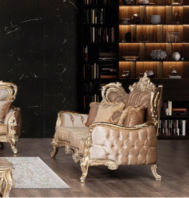 Dräisëtzer Canapé Sofa 3 Sëtzer Sofa Sofaen Samt Stoff Stil Barock Rokoko Miwwelen Nei