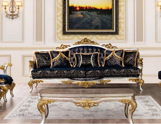 Dräisëtzer Canapé 3-Sëtzer Canapé Canapéen Stoff Stil Barock Rokoko Klassesch Nei