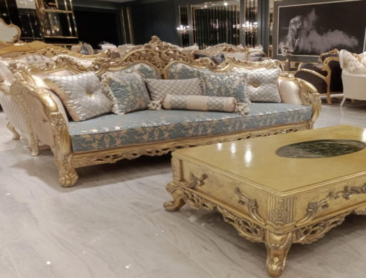 Dräi-Sëtzer Sofa, 3-Sëtzer Sofas, Stoff, Stil: Barock Rokoko, Miwwelen, Klassesch