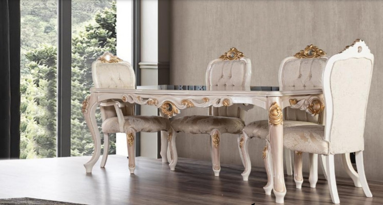 Iesszëmmer Iessdësch Stull Luxus Garnitur Iesszëmmerstull Dësch Dëscher Holz Grupp