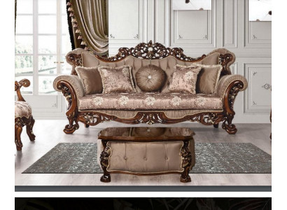 Canapé 3 Sëtzer Klassesch Dräisëtzer Canapéen Stoff Textil Design Barock Rokoko Nei