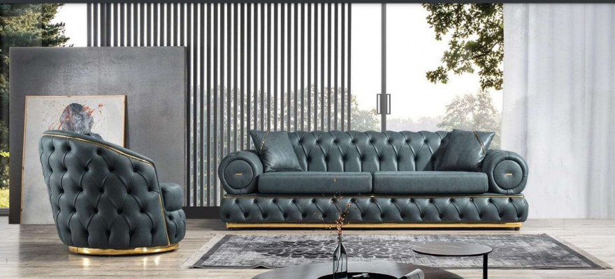 Sofagarnitur 3+1 Sëtzer Garnitur Sofa Sofen Lieder Fautteuil Luxus Chesterfield