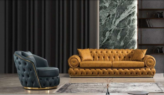 Sofagarnitur 3+1 Sëtzer Garnitur Sofa Sofen Lieder Fautteuil Luxus Chesterfield