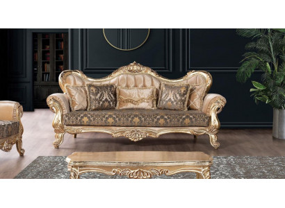 Sofa 3 Plazen Sofas Sëtz Klassesch Couch Luxus Stoff Wunnzëmmer Dräisëtzer Nei