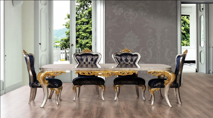 Dësch Iessdësch Iesszëmmerdësch Iesszëmmer Holz Dëscher Barock Iess Luxus Miwwelen Nei