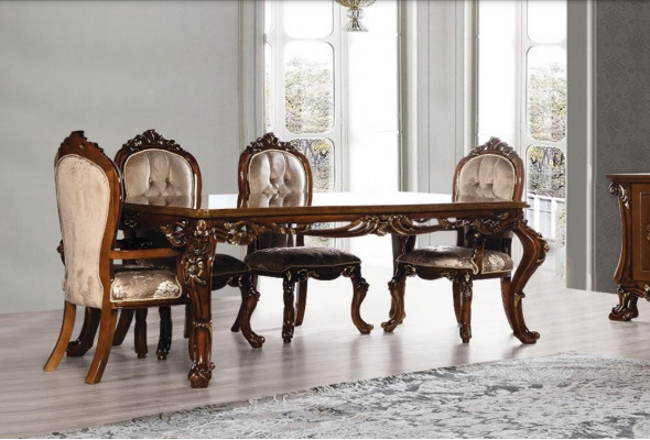 Dësch Iesszëmmerdësch Iessdësch Iesszëmmer Holz Dëscher Barock Iess Luxus Miwwelen Neien