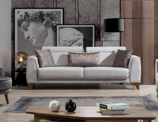 Sofa 3-Sëtzer Design Sofas Polstersëtz Design Drësëtzer Modern Stoff Miwwelen Nei