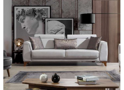 Sofa 3-Sëtzer Design Sofas Polstersëtz Design Drësëtzer Modern Stoff Miwwelen Nei