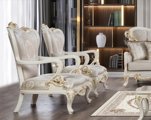 Ohrensessel Sessel Design Polster Barock Sofa Canapé Textil Sitz Wunnzëmmer Stil