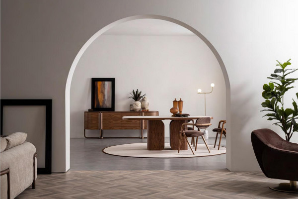 Braune Luxus Holz Kommode Modern Sideboard Wunnzëmmer Miwwelen Konsol