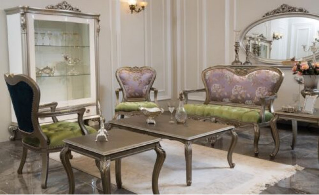 Sofa Set 2+1+1 Sëtz Luxus Couchtisch Beistelltisch Fauteuil Garnitur 6tlg