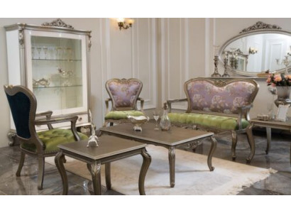 Sofa Set 2+1+1 Sëtz Luxus Couchtisch Beistelltisch Fauteuil Garnitur 6tlg