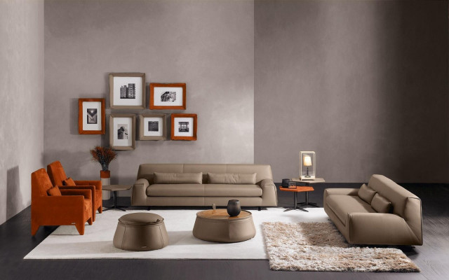 Soffagassent Couch Këssen Ledersofa Prianera Italiensch Möbel Sofa