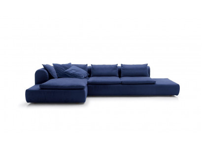 Eckcouch L-Form Miwwel Blo Sofas Textil Couch Polsterung Couchen Sofa