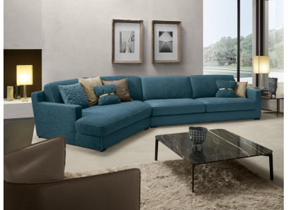 Design Canapé L-Form Polster Couch Wunnzëmmer Miwwelen Eckcanapé Textil Blo.