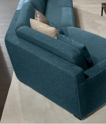 Design Canapé L-Form Polster Couch Wunnzëmmer Miwwelen Eckcanapé Textil Blo.