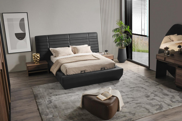 Schlofkummer Set Bett 2xNuetsdëscher Kleederschaf 4tlg Design Luxus nei