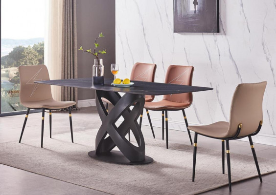 Luxus Modernen Steen Iessdësch Miwwelen Dësch Dëscher Iesszëmmer Design Kichen Nei