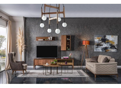 Luxus Sofagassitur Sofa Garnitur Sofas Fauteuil 3+1 Sëtzer Stoff Modern Design Neit