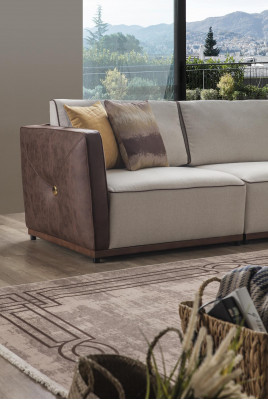 Luxus Ecksofa Sofaen L-Form Grousst Sofa Eck Wunnzëmmer Polyester Modern Stoff Nei
