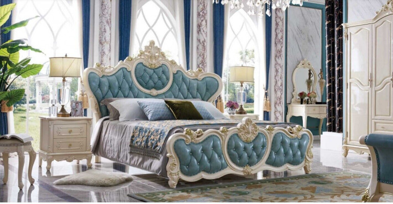 Klassesch Schlofzëmmer Set Hotelbett Barock Miwwelen Better Nuetsschaf 3-Stéck-Set