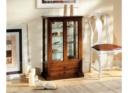 Wunnzëmmer Miwwelen Massiiv Holz Vitrinnen Glas Schaf Massivholz Anrichte Vitrine