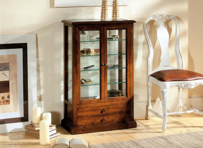 Wunnzëmmer Miwwelen Massiiv Holz Vitrinnen Glas Schaf Massivholz Anrichte Vitrine