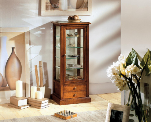 Wunnzëmmer Miwwelen Kommod Massive Holz Vitrinne Glas Schaf Echt Holz Vitrinn