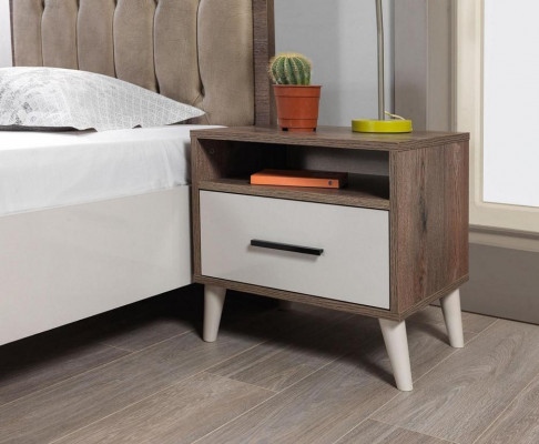 Komplett 5-Deeler Kannerzëmmer Set Modern Jugendzëmmer Braun Holz Bett