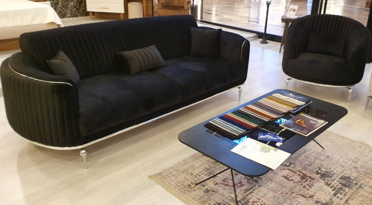 Faarweg Sofagarnitur Wäiss Sofa Couch Sëtz Polster Garnitur 4 Deeler Set 3311 Sëtzer