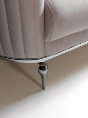 Canapé-Set Wunnzëmmer Miwwelen Textil Wäiss Sofa Set 3+1 Sëtz Modern Design