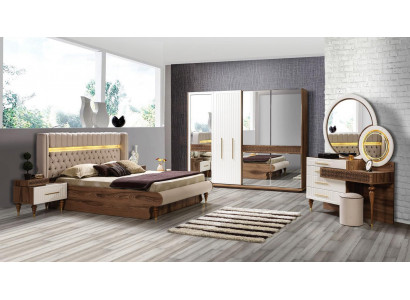 Schlofkummer Set 5 Stéck Design Luxus Bett Chesterfield Komplett Set