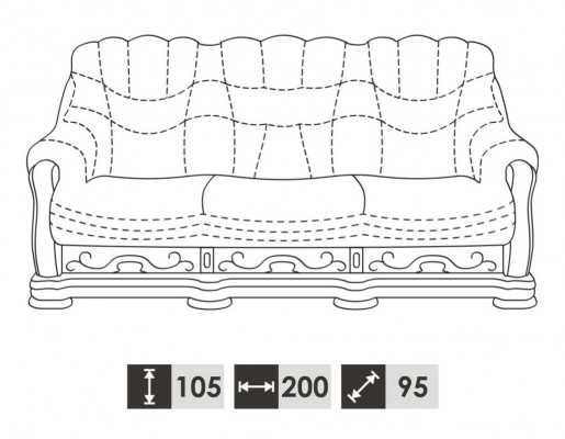 Sofagarnitur 3+1+1 Sëtzer Klassesch Wunnlandschaft Polstersofa Couches Nei