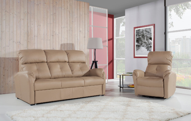 Canapé-Set 3+2+1 Setze Set Sofa Polster Couch Lieder Relax Elektresch