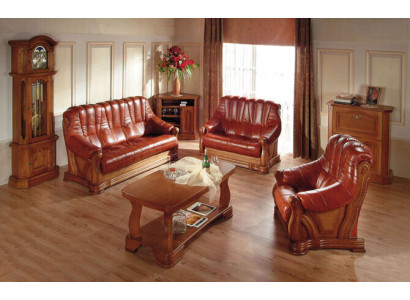 Antik Stil Lieder Sofa Couch Sofagarnitur 3+1+1 Sëtzer Lieder Italienesch Polster