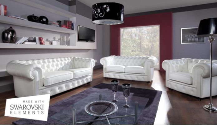 Sofagarnitur Chesterfield 3+2 Sëtzer Sofa Sëtz Polster Klassesch Couchen