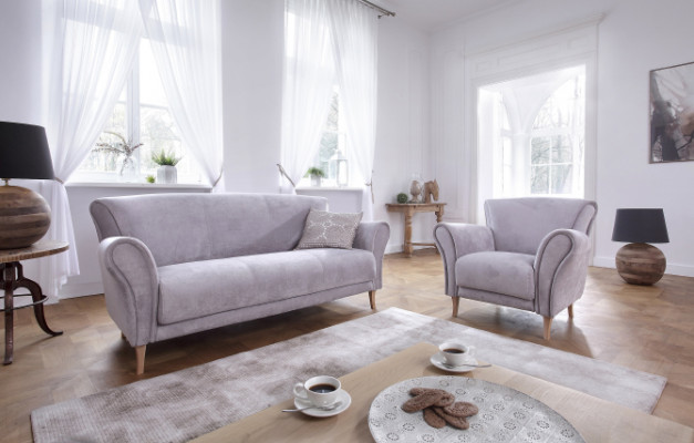 Sofagarnitur 3+1+1 Sëtzer Sofasen Couch Polster Garnitur Moderne Couchen Stoff Nei